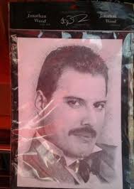 Freddie Mercury original pencil drawing by Jonathan wood collection