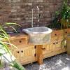 Outdoor kitchen sink garden hose. 1