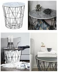 Tiffany style table lamp desk bedside lamps sunflower stained glass handmade lampshade button switch antique alloy base night light for living room bedroom coffee table. White Marble Effect Round Black Metal Cage Storage Side Lamp End Table For Sale Online Ebay