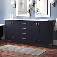 This vanity mounts directly into wall studs, leaving the area below open and airy. Darby Home Co Bowlin 72 Double Sink Bathroom Vanity Reviews Wayfair