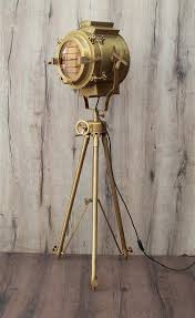Vintage Metal Nautical Spotlight Tripod Floor Lamp Stainless Etsy In 2020 Tripod Floor Lamps Tripod Floor Lamp