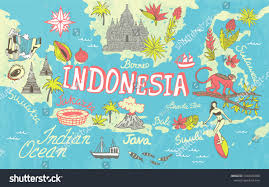 Map Illustration Indonesia Poster Travel Illustrated Map Map Wallpaper Travel Illustration