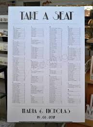 Details About Wedding Seating Chart Printed A1 Table Seating Board Art Deco Design