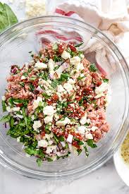 Sun dried tomatoes, spinach, shallots, and garlic; Greek Turkey Burgers Tzatziki Sauce Foodiecrush Com