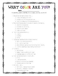 By testing with different colors we are able to understand which colors you may have difficulty seeing. Personality Test For Kids By Sensational Second Grade With Mrs Aubrey