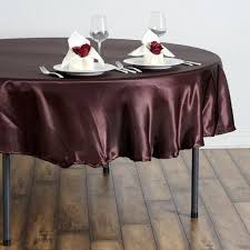 90 Chocolate Satin Round Tablecloth Table Covers Wedding Round Tablecloth Wedding Table Linens