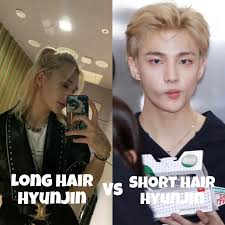 I actually think I like Hyunjin's face better with short hair, but Felix  long hair for sure.