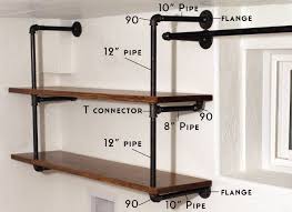 You can make the shelves with wider or narrower boards, but the trick is to match the width of the boards to the length of the horizontal pipes. Pin On House Decorating Ideas
