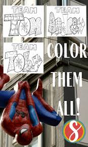 Team Tobey/Andrew/Tom Spiderman No Way Home Coloring Pages — Stevie Doodles