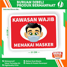 Gabar kart pakai asker : Jual Stiker Vynil Area Wajib Memakai Masker Versi Kartun Terbaik Kota Surakarta Desain Vantasy Tokopedia