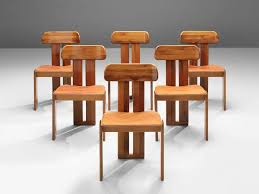 for sale on 1stdibs sapporo for mobil girgi set of six dining chairs italian walnut and cognac leather italy 197 dining chairs chair carved dining chairs