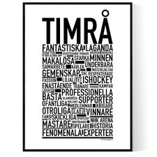 Detta är en undergrupp till västernorrlands län. Team Timra Poster Text Tavlor Och Text Posters Online