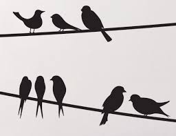 Birds On A Wire Wall Art Birds On A Wire Wall Decals Buy These For Your Home Online Bird Stencil Bird Drawings Black And White Drawing