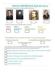 Atunci puneau ei la cale și multe mai plănuiau în odaia cu. Mihai Eminescu Fisa De Lucru Worksheet