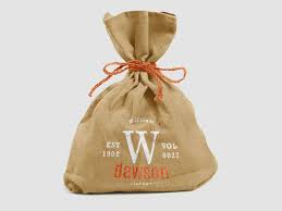 A Set Of Three Psd Mockups Of Gunny Bag To Display Your Artwork A Vintage Style Mockup Has Two Bags Knotted Bag Mockup Design Mockup Free Vintage Logo Design