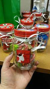 Diy Christmas Snack Jar Gifts For Co Workers Cheap Christmas Gifts Christmas Diy Snacks Inexpensive Christmas Gifts