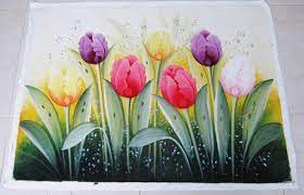 Bunga tulip tergolong sketsa bunga yang paling mudah. Jual Lukisan Bunga Tulip Motif Menarik Kota Denpasar Bali Bagus Art Tokopedia