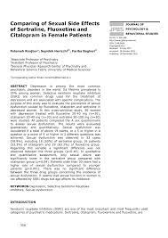 Pdf Comparing Of Sexual Side Effects Of Sertraline Fluoxetine And Citalopram In Female Patients