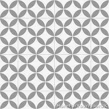 Concrete style grey tiles are a very popular choice for creating a uniform floor to ceiling look in your bathroom. Grey Retro Victorian Tile Pattern Vinyl Flooring Kitchen Bathroom Lino 2m 3m 4m Ebay