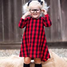 Girl S Buffalo Plaid Dress Buffalo Plaid Dress Plaid Dress Cute Outfits For Kids