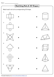 Can you see which pieces go together? Nets Of 3d Shapes Worksheets