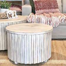 Wood coffee tables with storage. Wooden Drum Coffee Table Small Humble Home