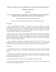 Rt, atau berupa pengantar proposal maupun 2. Perka Bnn Ri No 2 Thn 2011 Ttg Tata Cara Penanganan Tersangka Atau Te