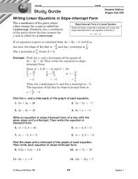 X and y intercepts worksheet. Writing Linear Equations In Slope Intercept Form Worksheet For 8th 9th Grade Lesson Planet