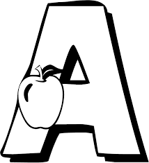 Illustration of children in a letter of alphabet. Letter A Alphabet Coloring Pages