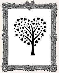 Reusable easy stencils for walls. Large Heart Tree Stencil