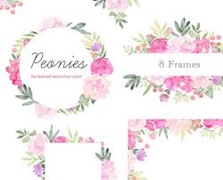 Scarica ora gratis clip art cornici di fiori colorati in ai, svg o eps. Clipart Floreali Peonie Fiore Cornici Rosa Peonia Clipart Etsy