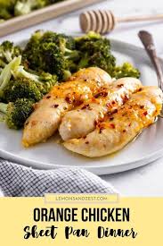 Baked Orange Chicken Sheet Pan Dinner Recipe In 2020 Sheet Pan Dinners Sheet Pan Dinners Chicken Baked Orange Chicken