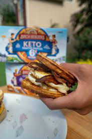 Keto Breakfast Sandwich Birch Benders Toaster Waffles Waffle Sandwich Breakfast Breakfast Sandwich Homemade Waffles