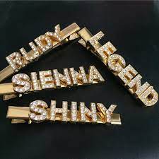 Personalised Custom Hair Clip Gold Custom Hair Clips Hair Etsy Gold Hair Clips Hair Clips Gold Hair Accessories