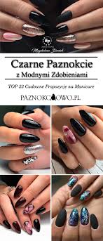 Czarne Paznokcie Z Modnymi Zdobieniami Top 23 Cudowne Propozycje