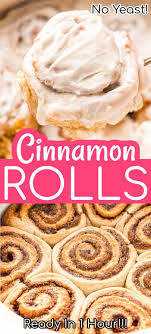 This Easy Cinnamon Rolls Recipe Is Made Without Yeast And Rising And Is Ready In Less Than Easy Cinnamon Rolls Recipe Cinnamon Rolls Easy Cinnamon Rolls Recipe
