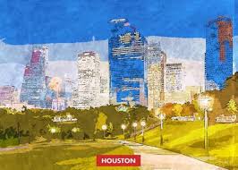 Downtown houston texas skyline houston is the most populous city in the u.s. Houston City Skyline Poster By Maksymilian Kulig Displate