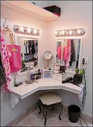 Diy Vanity Mirror With Lights For Bathroom And Makeup Station Corner Bar Vanity Corner Bar Design With Some Reso Built In Vanity Bedroom Themes Vanity Room