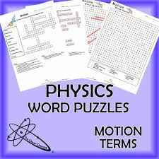 The Motion Term Word Search And Crossword Puzzle Are Great Additions To Any Physics Unit Word Puzzles Physics Physics Formulas