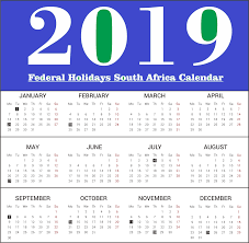 2019 South Africa Federal Holidays Calendar Southafrica Calendar 2019calendar Print Calendar Federal Holiday Calendar Personalised Calendar