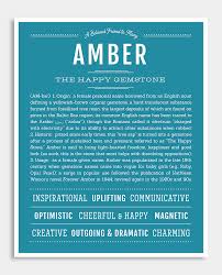 Amber Name Art Print Classic Names Personalized Art Print Names With Meaning