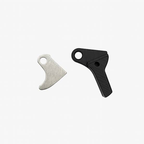 The flat aluminum shoe and the precise reset trip are the core components of a Glock FRT., AI generated