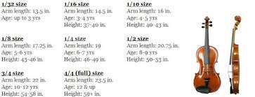 Violin Size Chart Lillys Music Studio