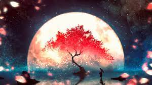 The best gifs for sakura tree live wallpaper. 344519 Anime Night Scenery Moon Cherry Blossom 4k Wallpaper Mocah Hd Wallpapers