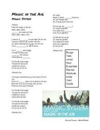 Magic system magic in the air feat chawki clip officiel top music 2016. Activite D Ecoute Chanson Francais Magic In The Air Par Magic System