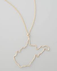 Gold State Pendant Necklace West Virginia At Cusp State Pendant Necklace Virginia Necklace Pendant Necklace