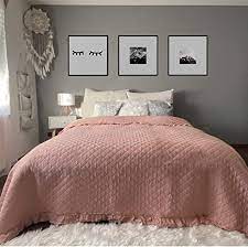 Mit wattierung und softer oberfläche Homelevel Tagesdecke Bett Sofauberwurf 240cm X 220cm Bettuberwurf Sofa Tages Decken Betthusse Xxl Decke Uberwurf Altrose Ruschen Amazon De Kuche Haushalt Wohnen