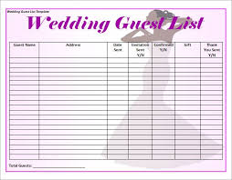 10 Wedding Guest List Templates Free Download For Word Pdf Excel Guest List Template Wedding Guest List Template Wedding Guest List