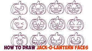 Step 1 see the first picture to draw a neat circle. Huge Guide To Drawing Cartoon Pumpkin Faces Jack O Lantern Faces Expressions Emotions Easy Step By Step Drawing Tutorial For Kids On Halloween How To Draw Step By Step
