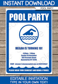 Pool Party Invitations Template Swim Party Invitations Pool Party Invitations Pool Birthday Party